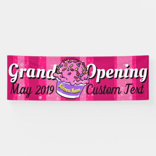 Grand Opening Ice Cream Shop individuell einstellb Banner (Horizontal)