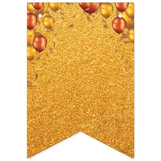 Grand Opening Imitate Gold Glitzer Gold Balloons Wimpelkette (Erste Fahne)