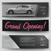 Grand Opening l Black & Pink Werbetext Banner