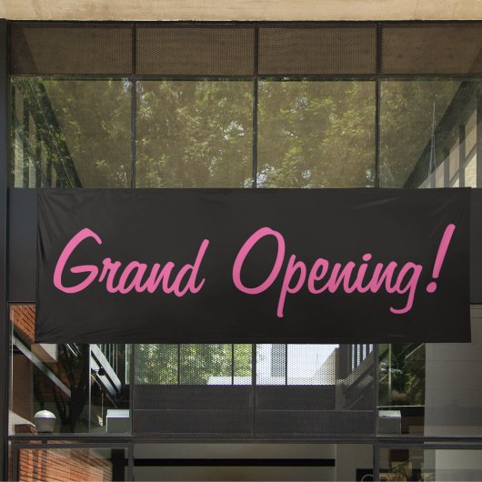 Grand Opening l Black & Pink Werbetext Banner
