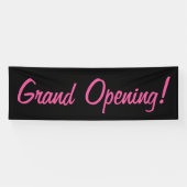 Grand Opening l Black & Pink Werbetext Banner (Horizontal)