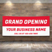 Grand Opening l Red & White Business Sign Banner
