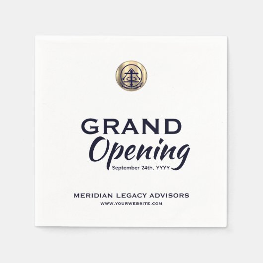 Grand Opening Launch Event Napkins mit Logo Serviette (Vorderseite)