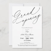 Grand Opening Logo Elegant Black and White Einladung (Vorderseite)