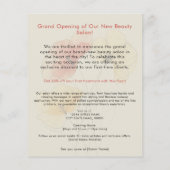 Grand Opening Minimal Blume Schönheitsbroschüre Flyer (Hinten)