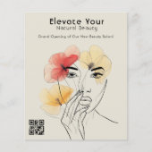 Grand Opening Minimal Blume Schönheitsbroschüre Flyer (Vorne)