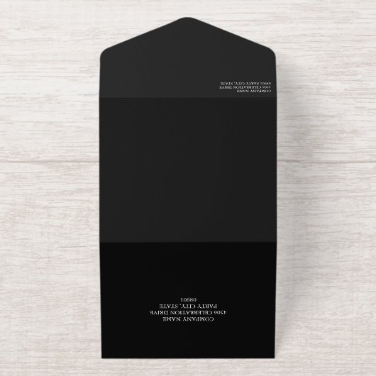 Grand Opening mit Black & Gold-Logos All-in-One-Einladung (Außenseite)