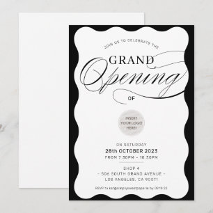 GRAND OPENING moderne Geschäftsevent schwarze Well Einladung
