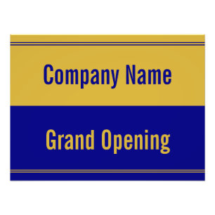 Grand Opening Navy Blue and Gold Company Name Fotodruck