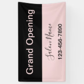 Grand Opening Pale & Black Beauty Salon Name Banner (Vertikal)