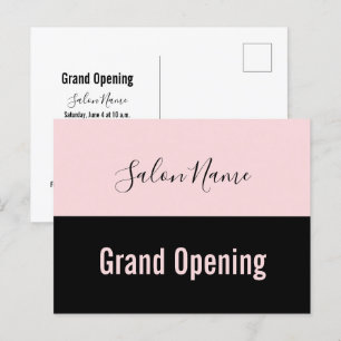 Grand Opening Pale Black Beauty Salon Name Postkarte