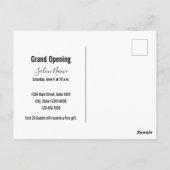 Grand Opening Pale Black Beauty Salon Name Postkarte (Rückseite)