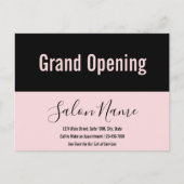 Grand Opening Pale Black Script Schönheitssalon Postkarte (Vorderseite)