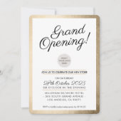 GRAND OPENING PARTY - Modernes Business Gold Einladung (Vorderseite)