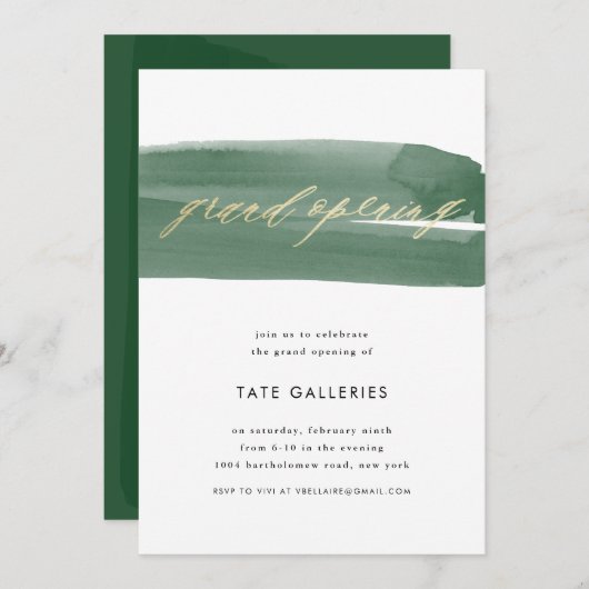 Grand Opening Ribbon Einladung (Vorne/Hinten)