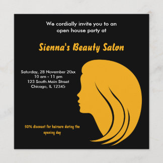 Grand Opening Salon (Gold) Einladung