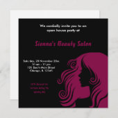 Grand Opening Salon (Maroon) Einladung (Vorne/Hinten)