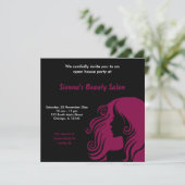 Grand Opening Salon (Maroon) Einladung (Stehend Vorderseite)