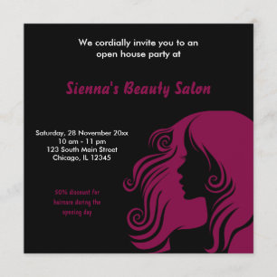 Grand Opening Salon (Maroon) Einladung