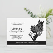 Grand Opening Salon (schwarz) Einladung (Stehend Vorderseite)