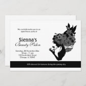 Grand Opening Salon (schwarz) Einladung (Vorne/Hinten)