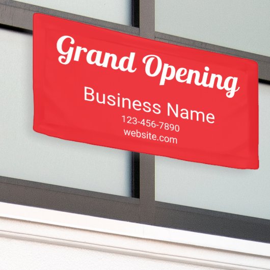 Grand Opening Script Firmenname Telefon Nr. Rot Banner (Äußeres Gebäude)
