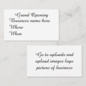 Grand Opening Visitenkarte (Vorne/Hinten)