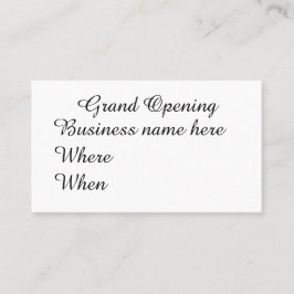 Grand Opening Visitenkarte