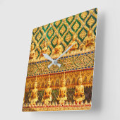 Grand Palace in Bangkok, Thailand Quadratische Wanduhr (Winkel)