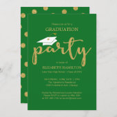 Grand Party Gold Grüne Einladungen (Vorne/Hinten)