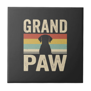 Grand Paw Vintage Hund Retro Fliese