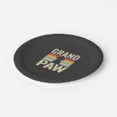 Grand Paw Vintage Hund Retro Pappteller (Schrägansicht)