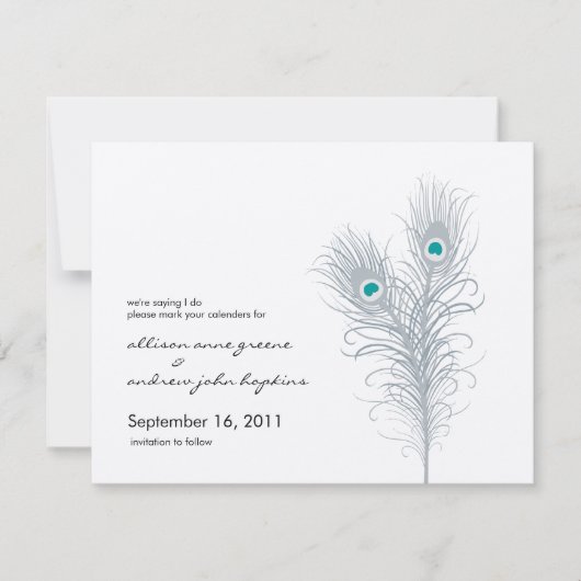 Grand Peacock Metallic Silver/Aquamarin Save the D Date (Vorderseite)