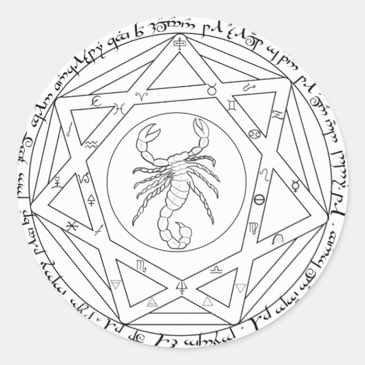 Grand Pentagramm Runder Aufkleber (Vorderseite)