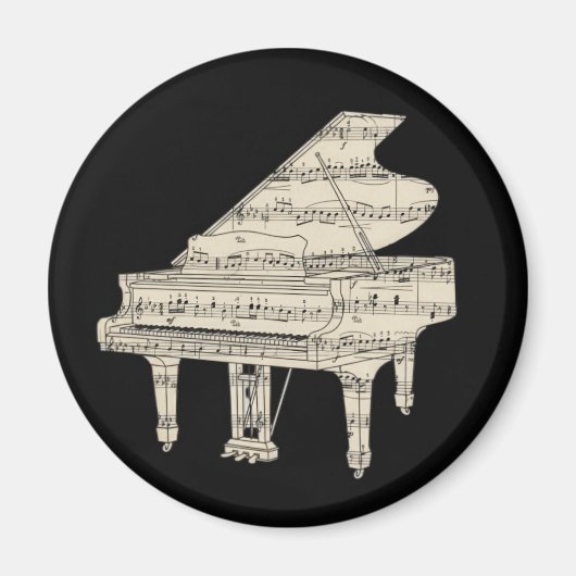 Grand Piano and Music Notes Magnet (Vorne)