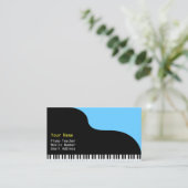 Grand Piano Blue Hintergrund Visitenkarte (Stehend Vorderseite)