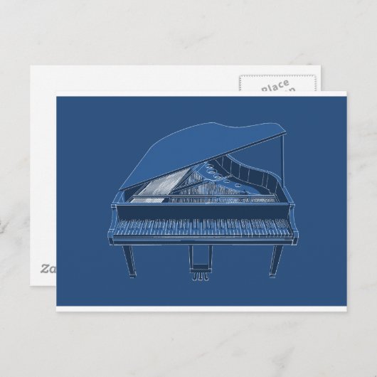 Grand Piano: Blueprint-Malerei: Postkarte (Vorne/Hinten)