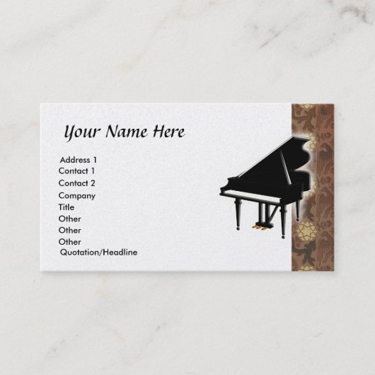 Grand Piano Business Card Visitenkarte (Vorderseite)