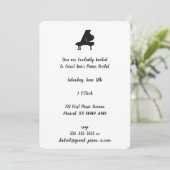 Grand Piano Erwägung Wiederholung zurück Elegant Einladung (Stehend Vorderseite)