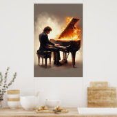 Grand Piano Fiery Performance Poster (Küche)