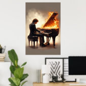 Grand Piano Fiery Performance Poster (Heimbüro)