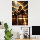 Grand Piano Fiery Performance Poster (Heimbüro)