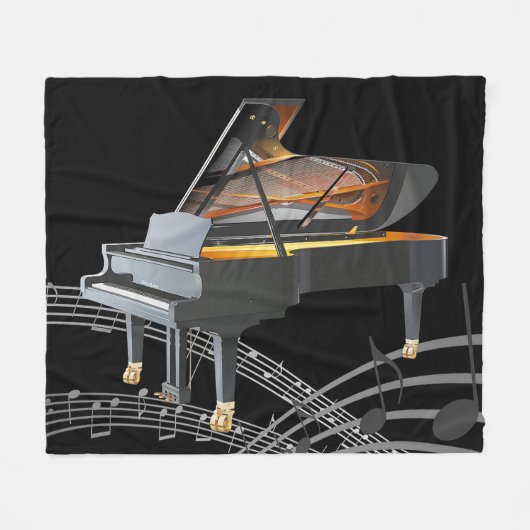 Grand Piano Fleece Blanket (Vorderseite (Horizontal))