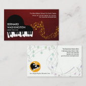 Grand Piano Gold Musiknote Pianist Visitenkarte (Vorne/Hinten)