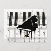 Grand Piano Keyboard & Notes Postkarte (Vorne/Hinten)