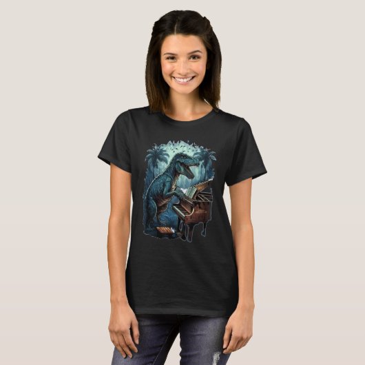 Grand Piano Kids Pianist Dinosaur Music Piano T-Shirt (Vorne ganz)