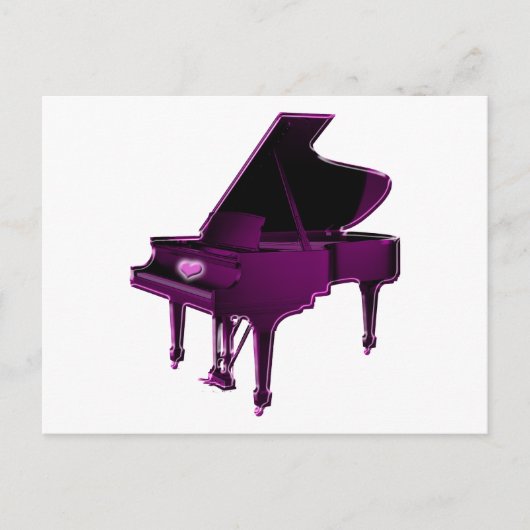 Grand Piano mit Herz Postkarte (Vorderseite)