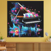 Grand Piano mit künstlerischem Floral Leinwanddruck (Insitu (Wohnzimmer))