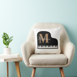 Grand Piano Monogram mit Namen Pianist Kissen