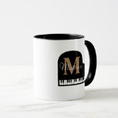 Grand Piano Monogram mit Namen Pianist Tasse (VorderseiteRechts)